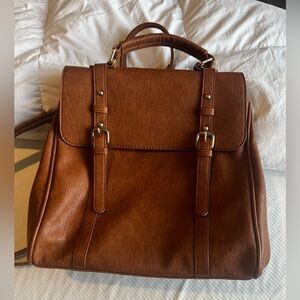 MMS Faux Leather Purse Backpack Laptop Bag